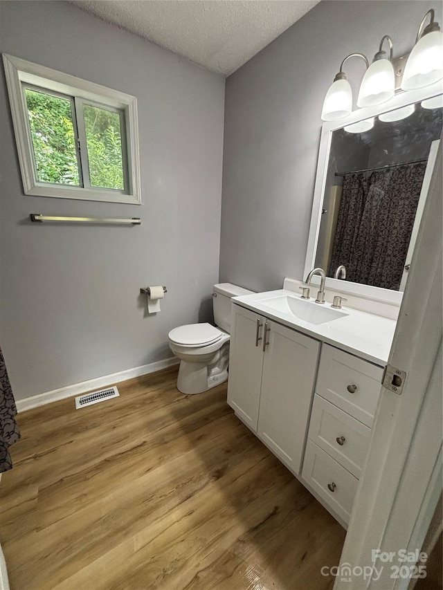 39 Moondust Dr, Waynesville, NC 28786 - full bath featuring wood finished floors, vanity, a textured ceiling, and curtained shower