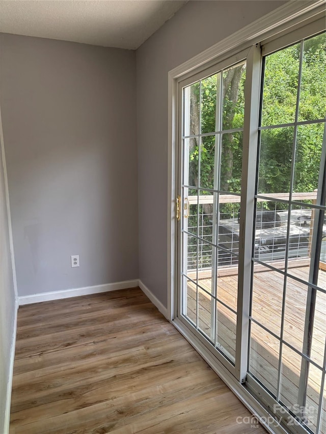 39 Moondust Dr, Waynesville, NC 28786 - doorway to outside with baseboards and wood finished floors