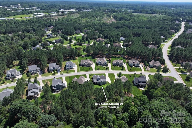4930 Killian Crossing Dr, Denver, NC 28037 - aerial overview of property's location featuring a forest and nearby suburban area