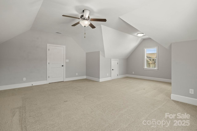 4930 Killian Crossing Dr, Denver, NC 28037 - bonus room with light colored carpet, lofted ceiling, and a ceiling fan