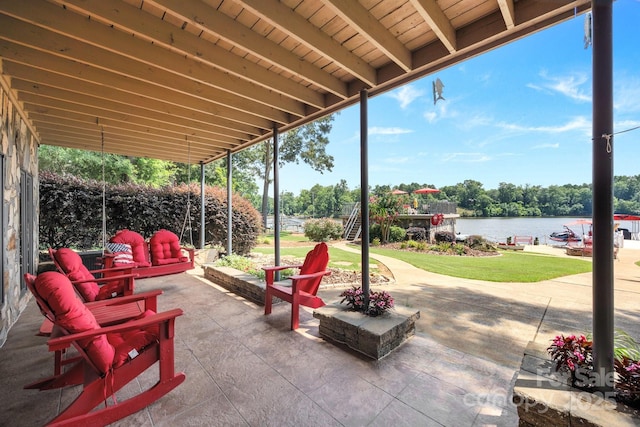 643 Lake Dr Unit 10, Lexington, NC 27292 - view of patio with a water view