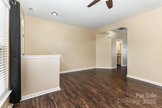 4208 Carl Parmer Dr, Harrisburg, NC 28075 - spare room featuring a ceiling fan and wood finished floors