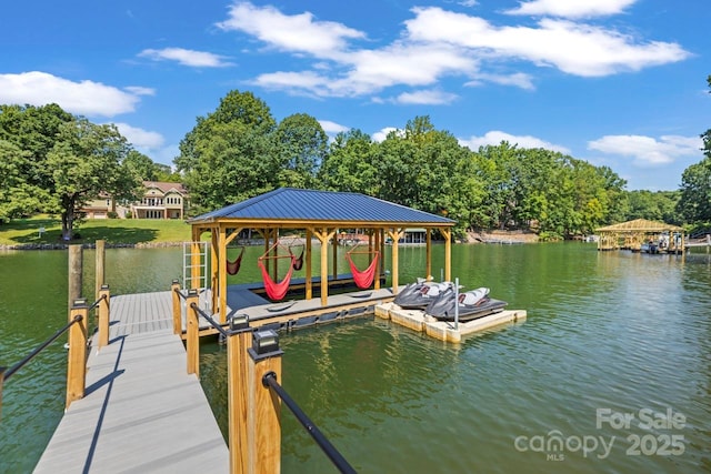 172 Honeydew Cir, Troutman, NC 28166 - dock area featuring a water view and boat lift