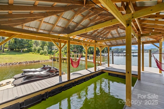 172 Honeydew Cir, Troutman, NC 28166 - dock featuring a water view and boat lift
