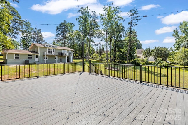 172 Honeydew Cir, Troutman, NC 28166 - wooden terrace with a lawn