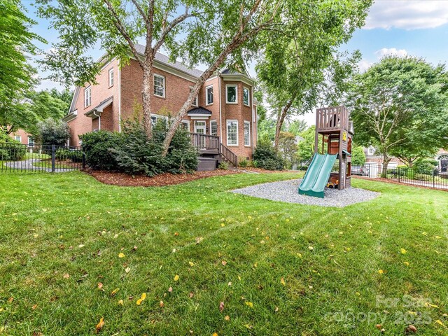 4032 Cambridge Hill Ln, Charlotte, NC 28270 - communal playground featuring a deck