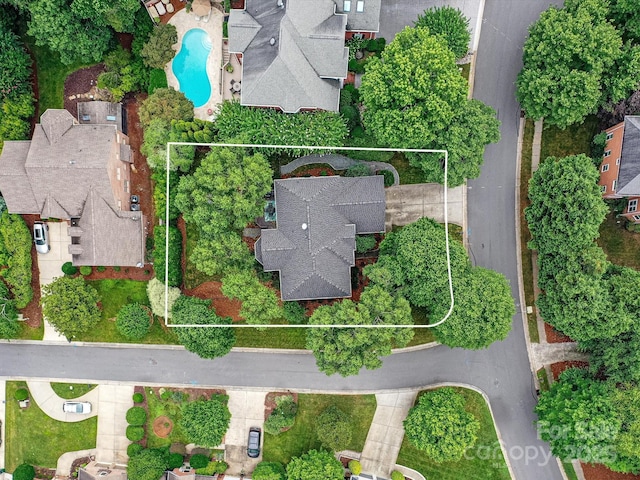 4032 Cambridge Hill Ln, Charlotte, NC 28270 - view of property location with a pool and property parcel outlined
