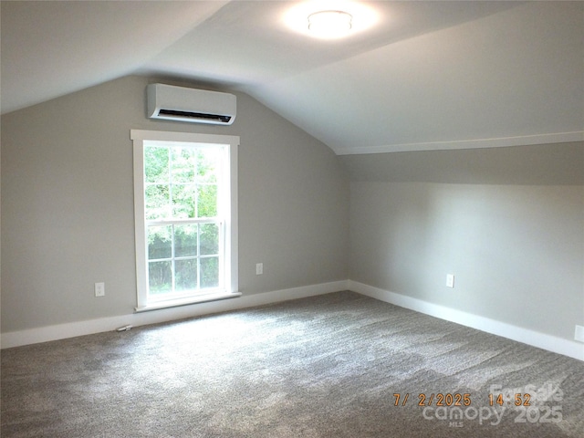 1732 Rocky River Rd, Lancaster, SC 29720 - additional living space featuring a wall mounted air conditioner, carpet flooring, and lofted ceiling
