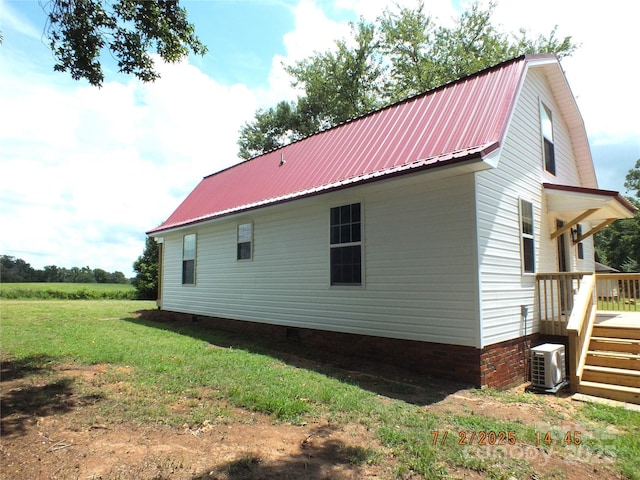 1732 Rocky River Rd, Lancaster, SC 29720 - view of property exterior with crawl space, a metal roof, and a yard