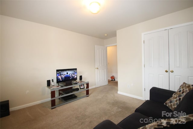 2418 Alaqua Ct, Matthews, NC 28105 - living room featuring carpet and baseboards