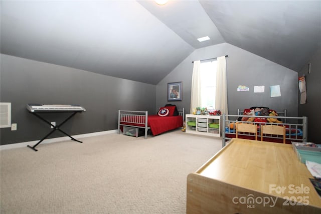 2418 Alaqua Ct, Matthews, NC 28105 - rec room featuring lofted ceiling and carpet floors