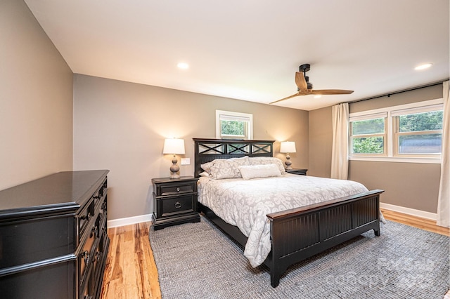 221 Roberts Ln, Lenoir, NC 28645 - bedroom featuring light wood finished floors, recessed lighting, and ceiling fan