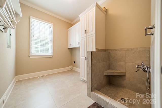 802 Capington Ln, Waxhaw, NC 28173 - full bathroom featuring ornamental molding and tile patterned floors