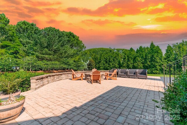802 Capington Ln, Waxhaw, NC 28173 - view of patio / terrace with a fire pit