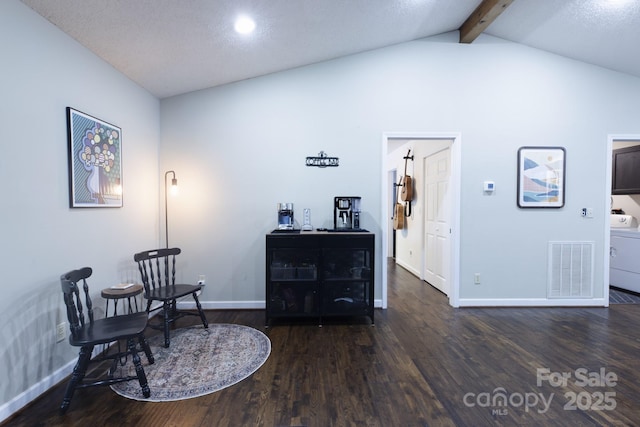 373 Fox Trace Dr, Sylva, NC 28779 - sitting room with wood finished floors and washer / clothes dryer