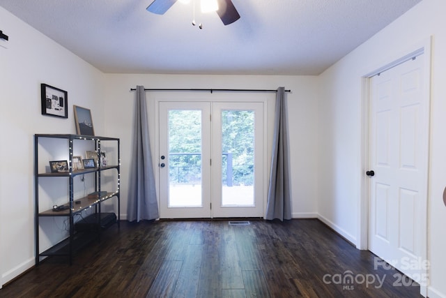 373 Fox Trace Dr, Sylva, NC 28779 - doorway to outside featuring dark wood-style floors and ceiling fan