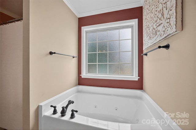 210 Cool Side Dr, Salisbury, NC 28146 - full bathroom with crown molding and a jetted tub