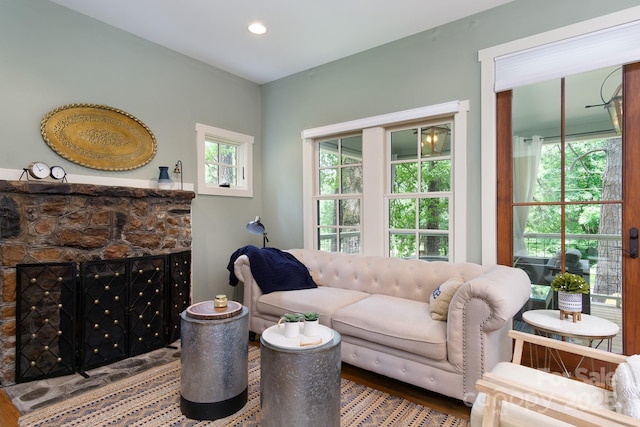 611 Hiawassee Rd, Black Mountain, NC 28711 - living room featuring wood finished floors and recessed lighting