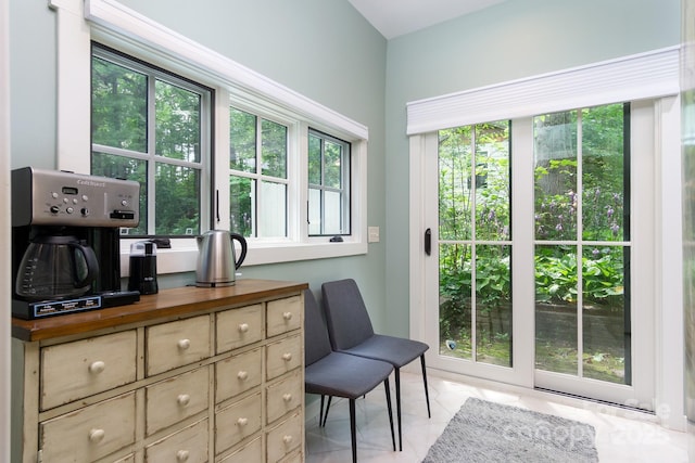611 Hiawassee Rd, Black Mountain, NC 28711 - living area with light tile patterned floors