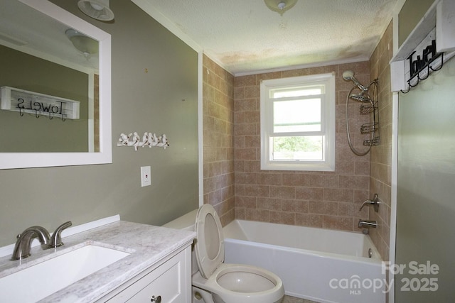 50 Taft St, Black Mountain, NC 28711 - bathroom with vanity, bathtub / shower combination, and a textured ceiling