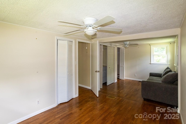 50 Taft St, Black Mountain, NC 28711 - living room with ceiling fan, a textured ceiling, and wood finished floors