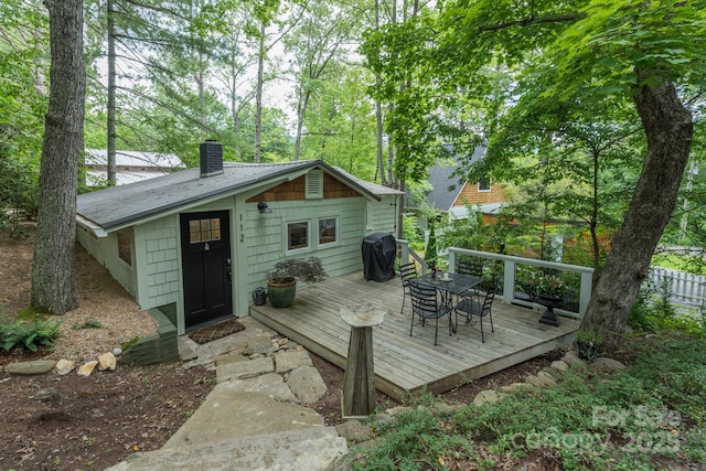 112 Byrd Rd, Black Mountain, NC 28711 - deck with area for grilling and outdoor dining area
