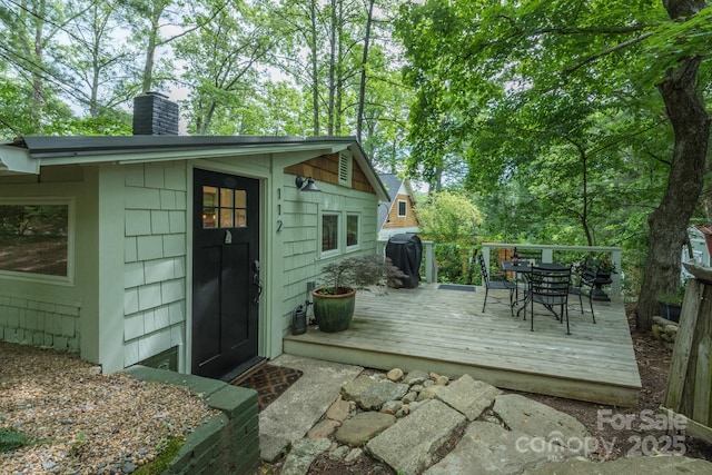 112 Byrd Rd, Black Mountain, NC 28711 - deck featuring grilling area and outdoor dining space