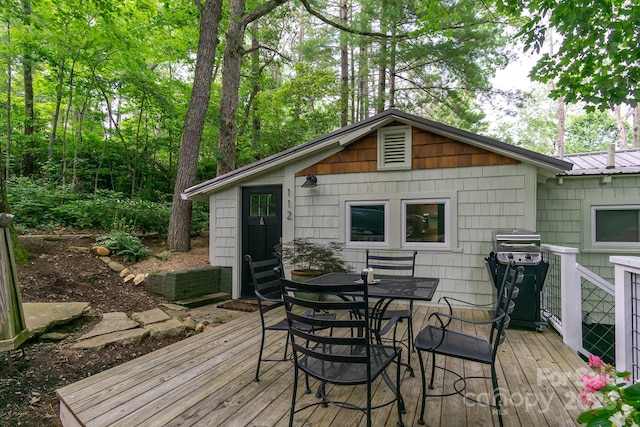 112 Byrd Rd, Black Mountain, NC 28711 - deck with grilling area and outdoor dining area