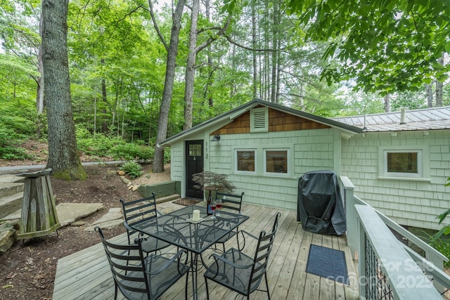112 Byrd Rd, Black Mountain, NC 28711 - deck featuring area for grilling and outdoor dining space