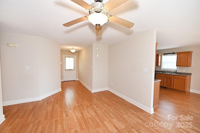 202 Pine Meadows St, Hickory, NC 28601 - spare room with light wood-type flooring, plenty of natural light, a textured ceiling, and a ceiling fan
