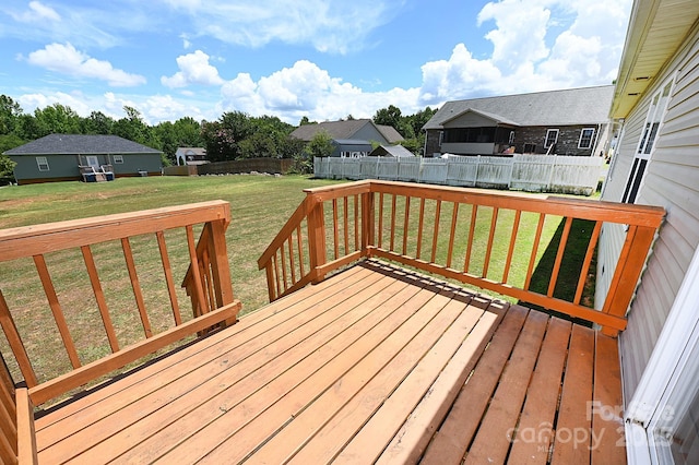 202 Pine Meadows St, Hickory, NC 28601 - wooden deck featuring a fenced backyard and a residential view