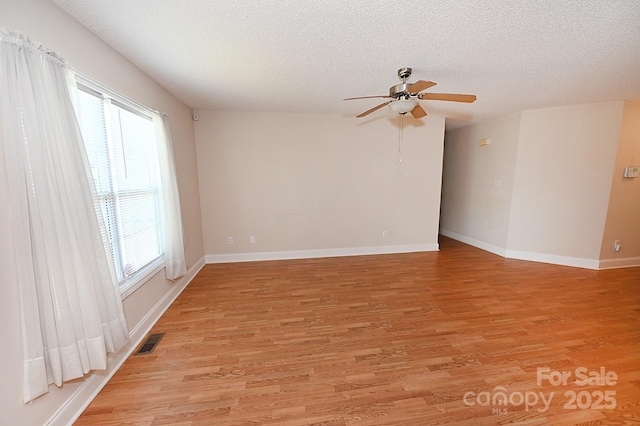 202 Pine Meadows St, Hickory, NC 28601 - empty room featuring light wood-style flooring, ceiling fan, and a textured ceiling