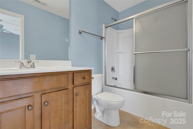 2805 Julian Glen Cir, Waxhaw, NC 28173 - bathroom featuring vanity, shower / bath combination with glass door, and tile patterned flooring
