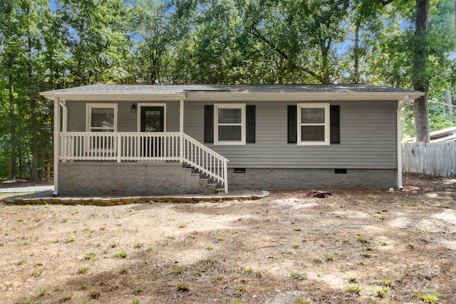 6101 Mcgregor Dr, Charlotte, NC 28227 - ranch-style house with crawl space and covered porch