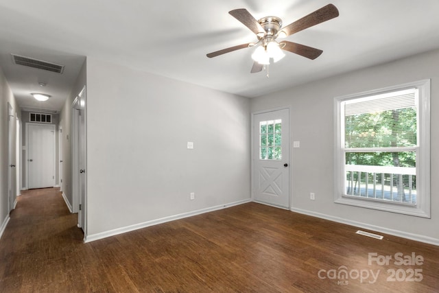 6101 Mcgregor Dr, Charlotte, NC 28227 - entrance foyer with wood finished floors and ceiling fan