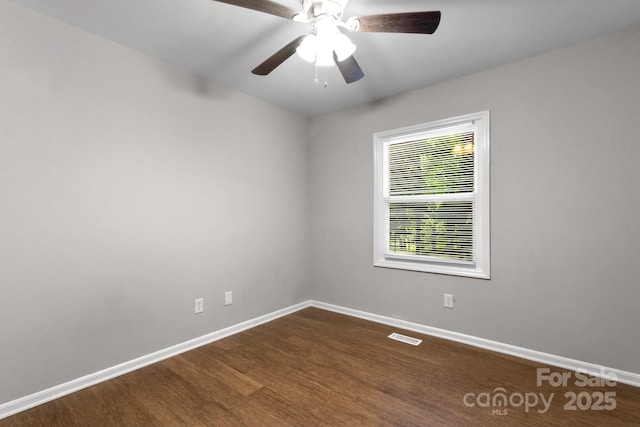 6101 Mcgregor Dr, Charlotte, NC 28227 - empty room with wood finished floors and ceiling fan