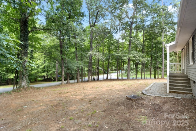 6101 Mcgregor Dr, Charlotte, NC 28227 - view of yard featuring view of wooded area