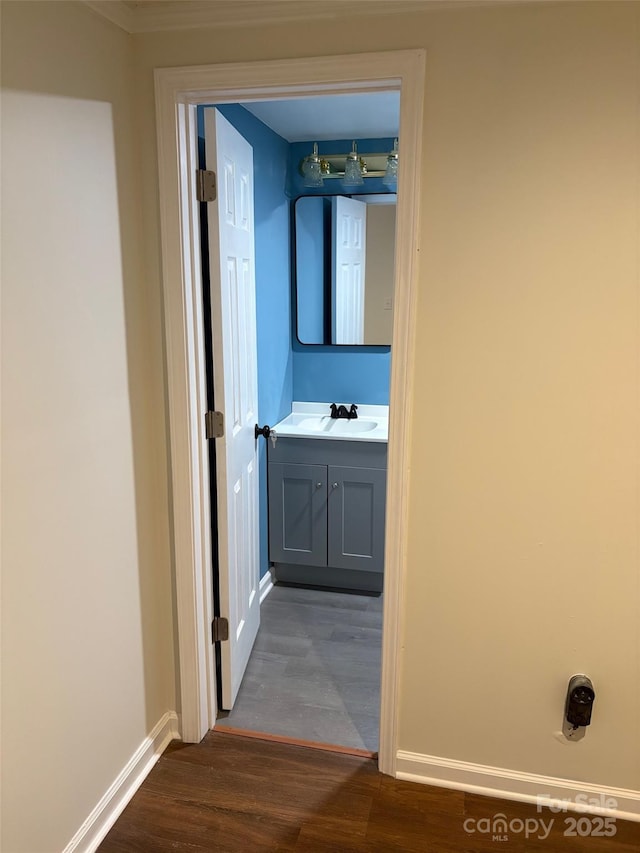 114 Woodberry Dr, Cherryville, NC 28021 - hall featuring dark wood-style floors and baseboards