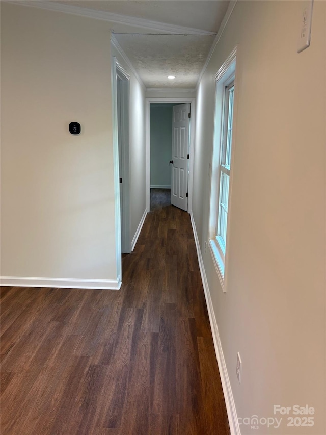 114 Woodberry Dr, Cherryville, NC 28021 - hall with crown molding and dark wood-style flooring