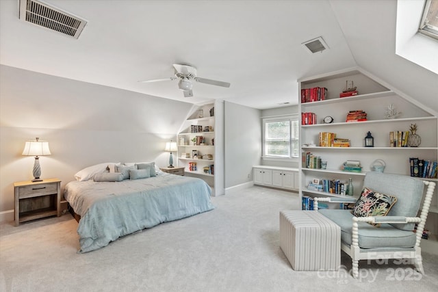 533 Valley Run Dr, Waxhaw, NC 28173 - bedroom with light colored carpet, vaulted ceiling, and ceiling fan