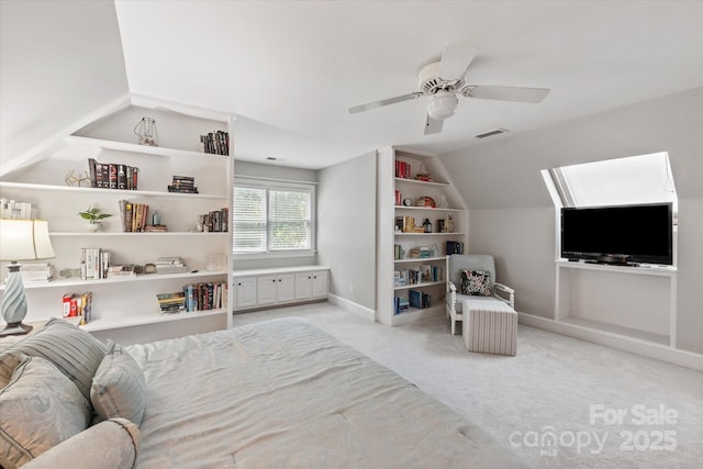 533 Valley Run Dr, Waxhaw, NC 28173 - carpeted bedroom featuring vaulted ceiling and ceiling fan