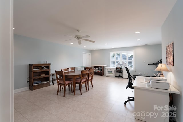 971 Blakeley Walk, Rock Hill, SC 29732 - dining room featuring ceiling fan and recessed lighting