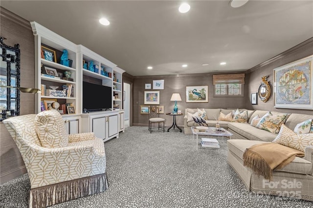 2990 Reynolds Sq, Winston Salem, NC 27106 - living area with ornamental molding and recessed lighting