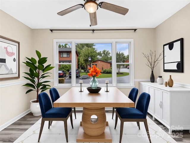 1745 Haywood Manor Rd Unit A, Hendersonville, NC 28791 - dining room with light wood-type flooring and a ceiling fan