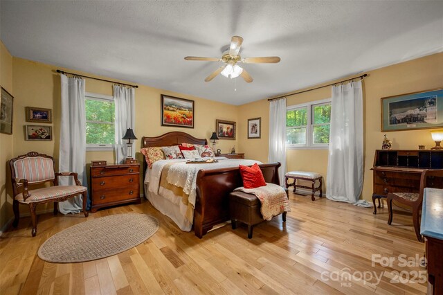 144 Beechwood Dr, Columbus, NC 28722 - bedroom featuring multiple windows, light wood-style floors, and ceiling fan