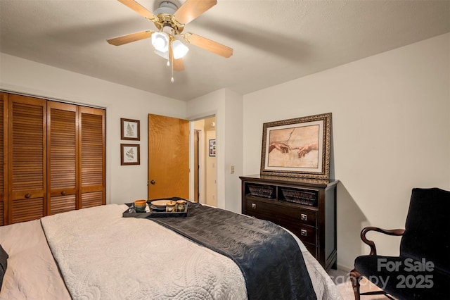 144 Beechwood Dr, Columbus, NC 28722 - bedroom featuring carpet flooring, a closet, and a ceiling fan