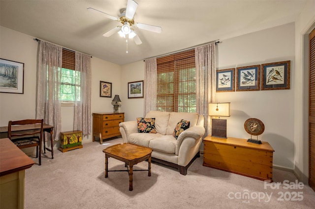 144 Beechwood Dr, Columbus, NC 28722 - living area with ceiling fan and carpet
