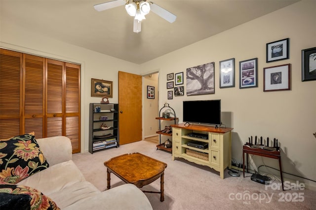 144 Beechwood Dr, Columbus, NC 28722 - living room with a ceiling fan and light colored carpet