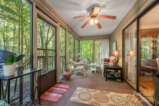 144 Beechwood Dr, Columbus, NC 28722 - sunroom featuring ceiling fan