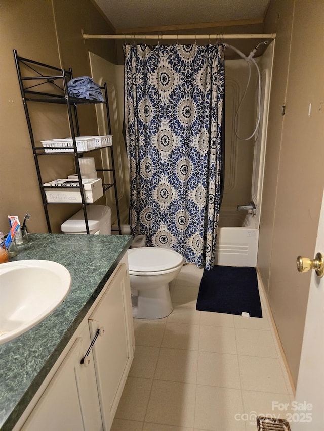 245 Waycross Dr, Rockwell, NC 28138 - full bath with vanity, shower / bath combo with shower curtain, and tile patterned flooring